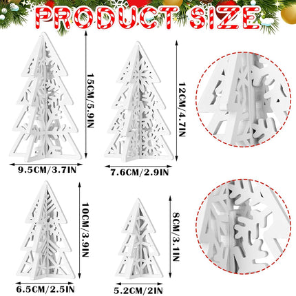 16PCS Wooden Christmas Trees, Rustic 3D Tabletop Decor for Xmas Centerpieces