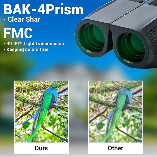 High-Power 20x25 Binoculars, Easy Focus for Bird Watching, Travel & Hiking