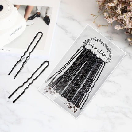 100PCS U-Shaped Hair Pins for Buns, 2.8" Hair Styling Pins for Women with Thick Hair