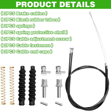 14PCS Walker Brake Cable Replacement Kit, 45" Drive Cable & Hardware for Rollators