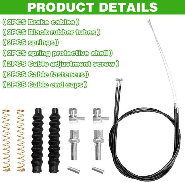 14PCS Walker Brake Cable Replacement Kit, 45" Drive Cable & Hardware for Rollators