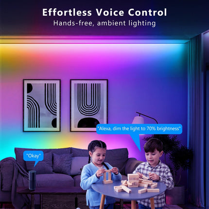 Smart RGBIC LED Lights 100 Feet with Alexa Google Assistant Voice Control