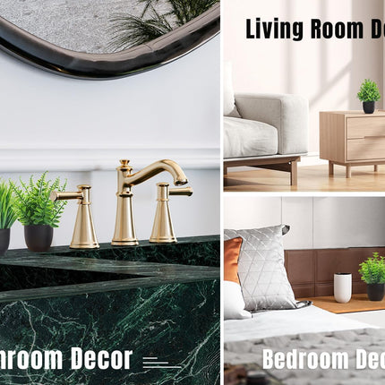 4-Pack Artificial Plants – Small Faux Plants for Home & Office Decor