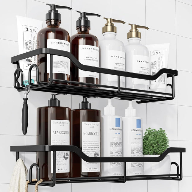 2-Pack Shower Organizer – No Drill Stainless Steel Caddy for Bathroom