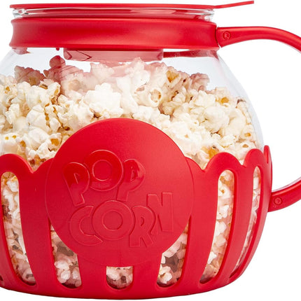 Micro-Pop Microwave Popcorn Popper – 3-Quart, BPA-Free, Dishwasher Safe, Red