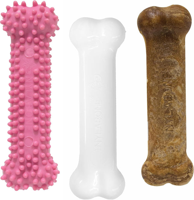 Puppy Chew Toys & Treats Triple Pack, Chicken & Bacon Flavor for Small Dogs