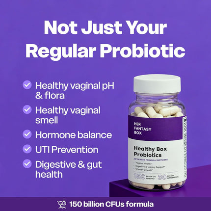 Her Fantasy Box Healthy Box Vaginal Probiotics for Women Prebiotic Lactobacillus Blend
