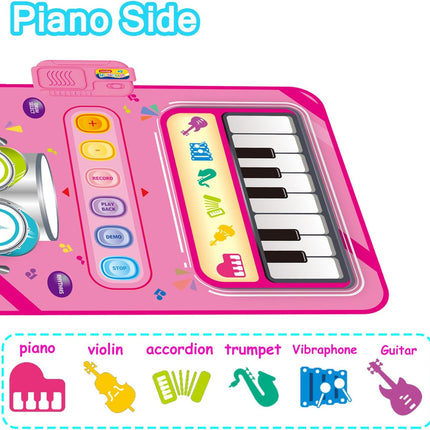 2-in-1 Piano Mat for Toddlers – Montessori Educational Musical Toy for 1-3 Year Olds