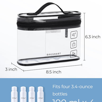 2PCS TSA Approved Toiletry Bag – Clear Travel Makeup & Cosmetic Organizer Bags