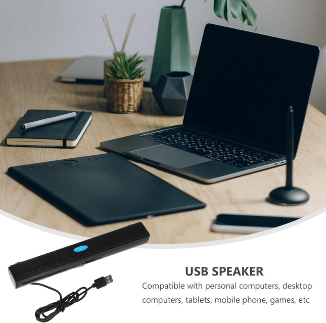 Portable USB 2.0 Sound Bar for TV, PC, Gaming, Projectors, 7.9x1.1 Inch