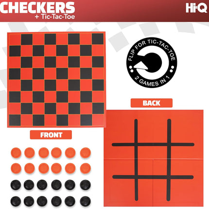 HI-Q Checkers & Tic-Tac-Toe – Classic Strategy Board Game for Kids & Family