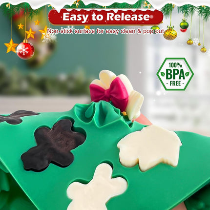 Christmas Silicone Molds – 60 Cavity, 11 Shapes for Candy, Chocolate & Wax DIY