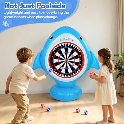 Shark Floating Target Pool Game Summer Water Toy for Kids Ages 4-12
