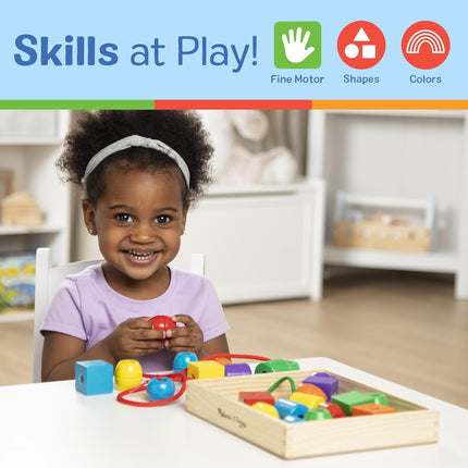 Wooden Lacing Beads Educational Toy for Kids 3+ Fine Motor Skills Practice
