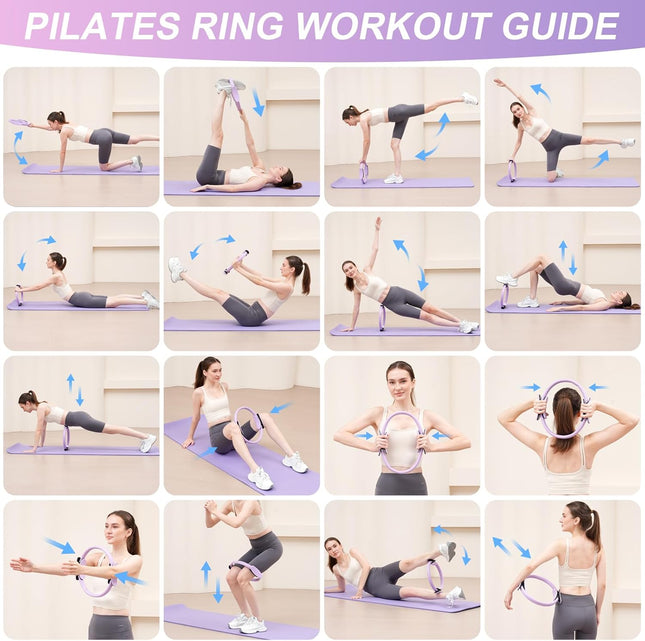 Pilates Ring Set for Women – Includes 2 Rings, Mini Balls & Resistance Bands
