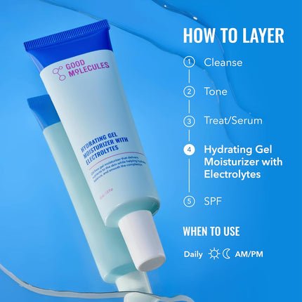 Hydrating Gel Moisturizer Lightweight Oil Free Face Cream Oily Skin Care