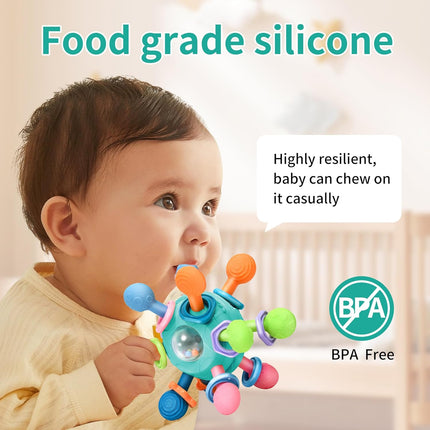 Baby Montessori Teething Toys – BPA-Free Sensory Rattle for 0-18 Months, Gifts