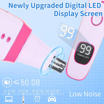 2-in-1 Nose & Ear Hair Trimmer with LED Display, USB Rechargeable Facial Trimmer, Purple