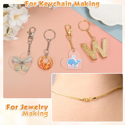 Keychain Making Kit – Key Rings, Hooks, Lobster Clasps & Jewelry Craft Supplies