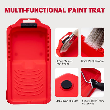 13 Piece Paint Roller Kit – 4-Inch Microfiber Rollers, Handle, Tray & Liners
