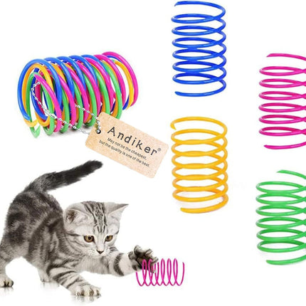 12-Pack Interactive Cat Spiral Toys, Colorful Swat & Hunt Kitten Toys