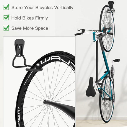 4-Pack Bike Wall Mount Hooks, Vertical Storage Rack with Screws for Garage