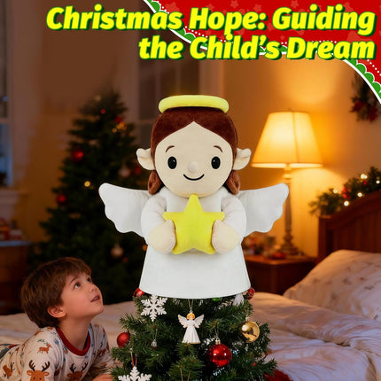 Christmas Tree Topper Angel 9'' Plush Cartoon Star Decoration Xmas Decor