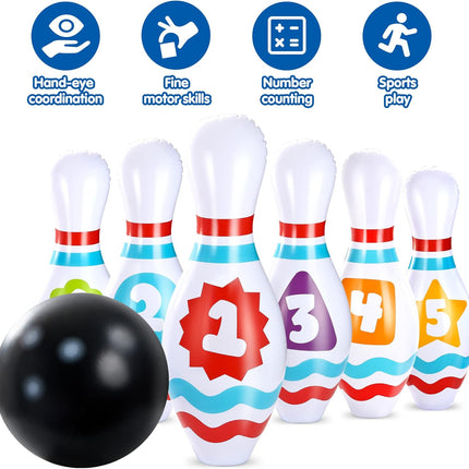 Giant Inflatable Bowling Set for Kids Adults Party Games Indoor Outdoor Fun