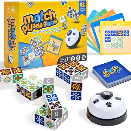 Wooden Match Puzzle Game – Pattern & Block Matching Toy for Kids & Adults