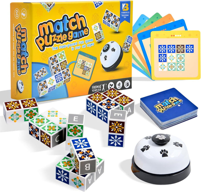 Wooden Match Puzzle Game – Pattern & Block Matching Toy for Kids & Adults