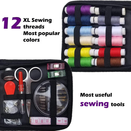 59PCS Travel Sewing Kit with Scissors Thread Tape Measure & Accessories
