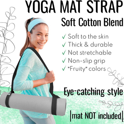 Cotton Yoga Mat Sling Strap Adjustable Holder for Fitness and Pilates