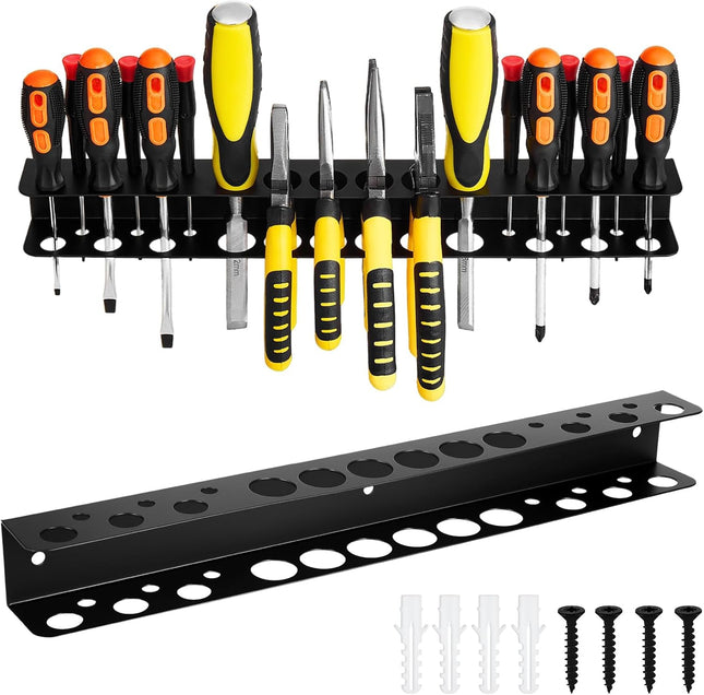 Screwdriver & Pliers Organizer – 15.75" Wall-Mount Tool Storage for Garage & Workshop