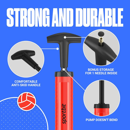 Sports Ball Pump, Hand Air Inflator for Basketball Soccer Volleyball Football