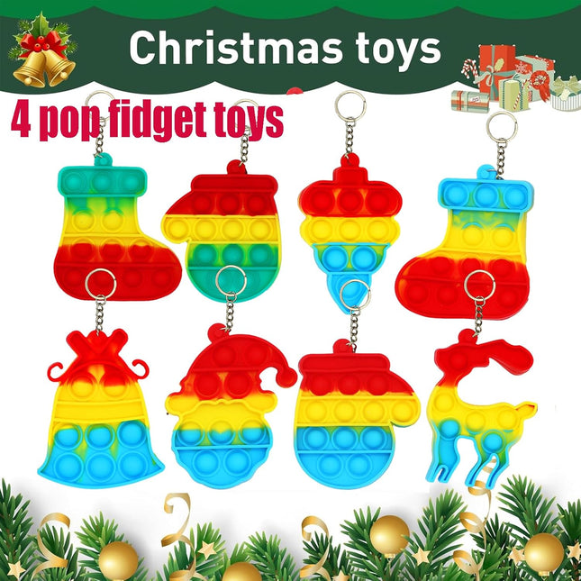 122-Piece Christmas Party Favors – Pop It Fidget Toys & Treasure Box Prizes for Kids