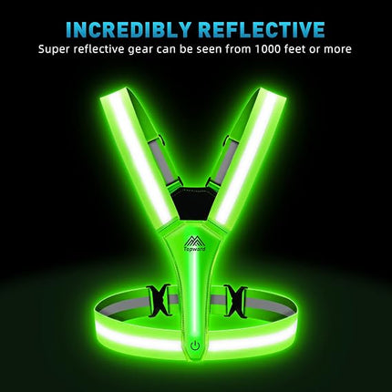 LED Reflective Safety Vest, Light-Up High Visibility Gear for Night Walking Cycling