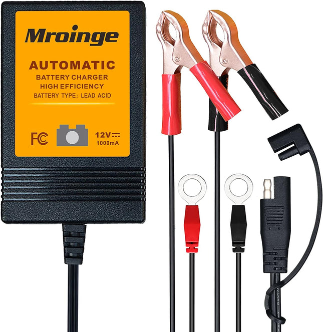12V 1000mA Smart Battery Charger & Maintainer – Automatic Float Charger for Vehicles