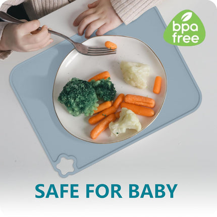 3-Pack Silicone Placemats for Toddlers – Non-Slip, Heat & Stain Resistant