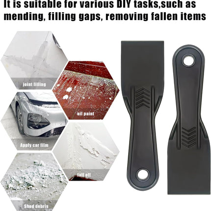 6 Pack Plastic Putty Knives – 2" Flexible Scrapers for Drywall & Spackling