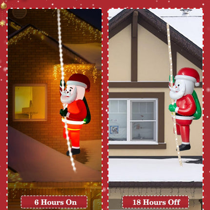 Christmas Inflatable Outdoor Decorations, 9.8FT LED Lights with 2.7FT Luminous Santa