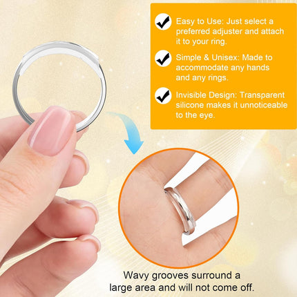 14PCS Ring Size Reducer Spacers for Women Men Loose Rings Transparent