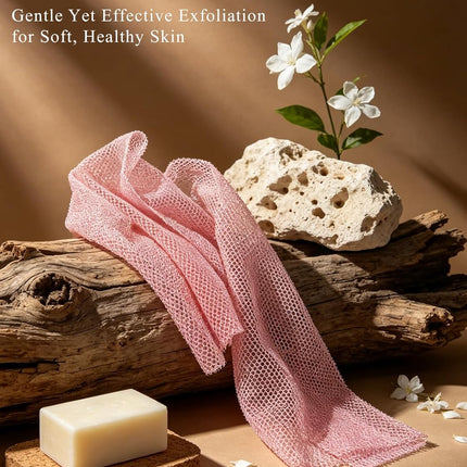 4 Pack African Net Sponge Exfoliating Bath Scrubber Extra Long Stretchable Body