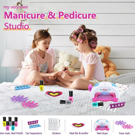 Kids Spa Kit for Girls – Manicure, Pedicure & Nail Art Salon Gift Set