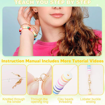 Clay Beads Bracelet Kit – 5000 Pieces with Charms, DIY Jewelry for Kids