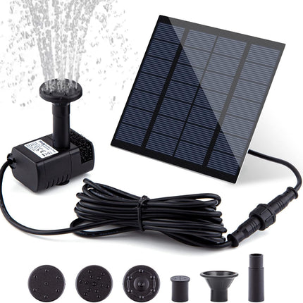 Solar Fountain Pump Kit, 1.8W with Separate Panel & 4 Nozzles for Outdoor Use