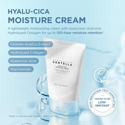 Hyalu-Cica Moisture Cream 2.53oz, Hyaluronic Acid Centella Gel Face Moisturizer