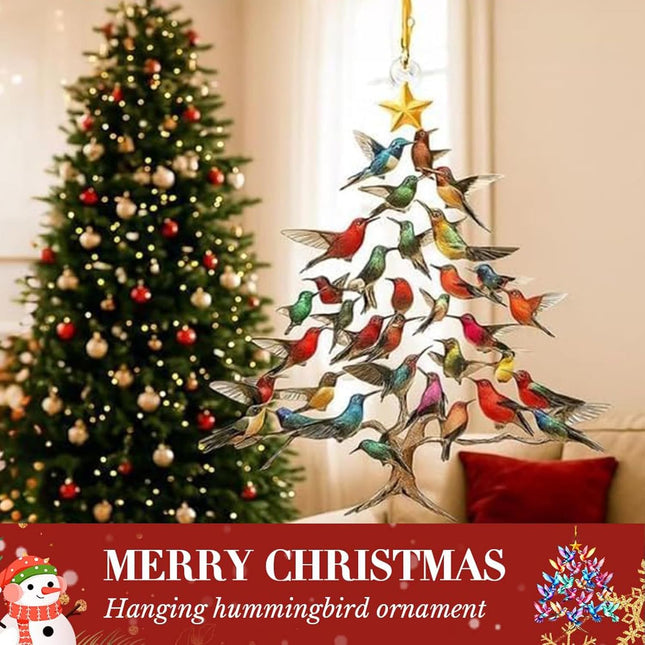 2-Pack Hummingbird Christmas Ornaments – Colorful Tree Decor for Bird Lovers