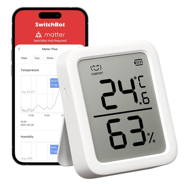 Bluetooth Temperature Sensor Hygrometer with 2-Year Data Export Storage