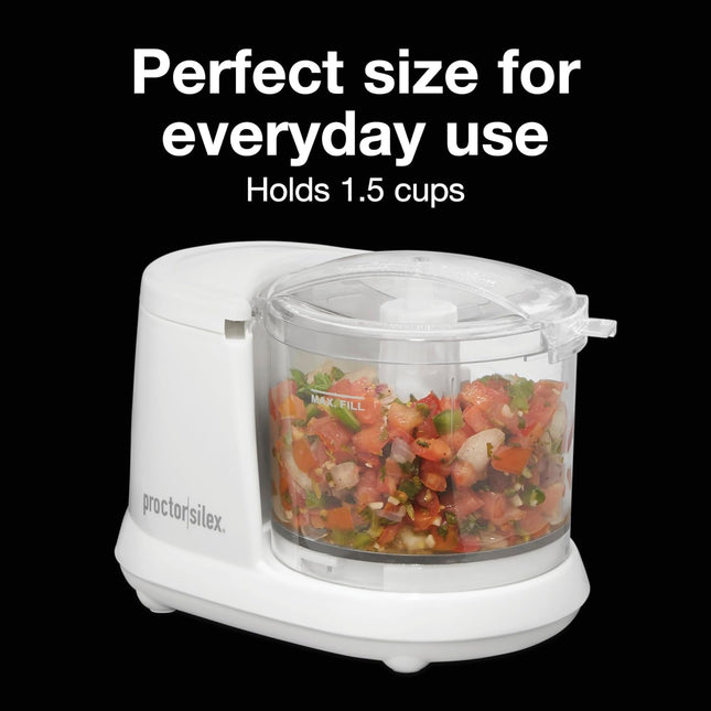 Electric Vegetable Chopper 1.5 Cup – Mini Food Processor for Chop & Puree