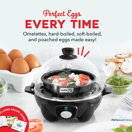 7-Egg Rapid Cooker – Boiler, Poacher & Steamer with Measuring Guide, Black